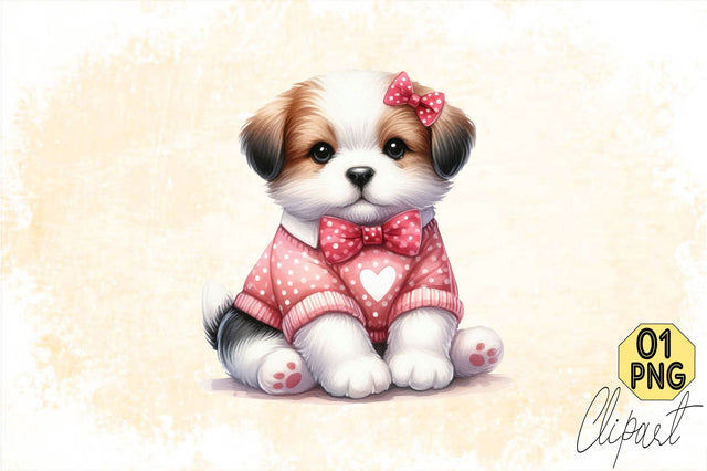 Dog Watercolor сlipart. Cute Puppies Sublimation SVGArt 
