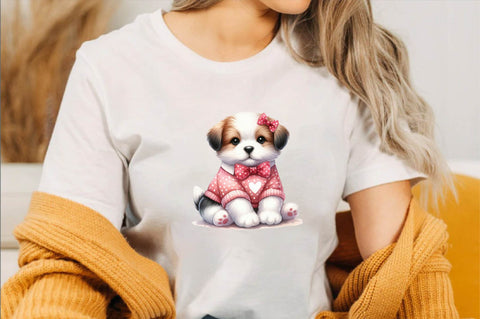 Dog Watercolor сlipart. Cute Puppies Sublimation SVGArt 