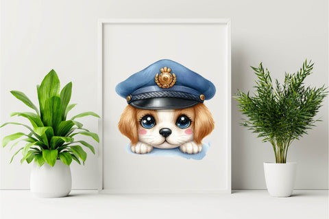 Dog Watercolor сlipart. Cute Puppies Sublimation SVGArt 