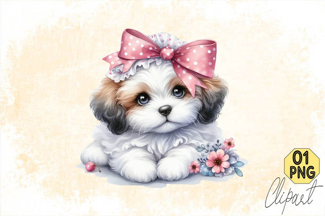 Dog Watercolor сlipart. Cute Puppies Sublimation SVGArt 