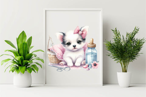 Dog Watercolor сlipart. Cute Puppies Sublimation SVGArt 