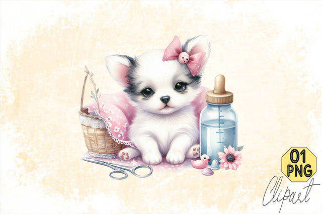 Dog Watercolor сlipart. Cute Puppies Sublimation SVGArt 