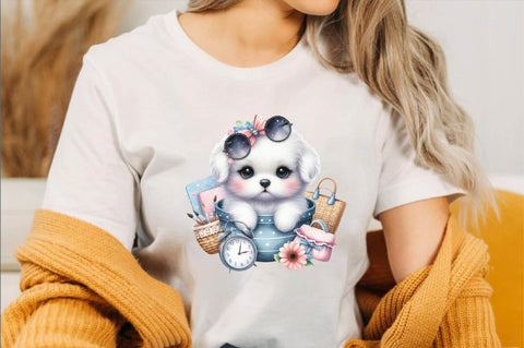 Dog Watercolor сlipart. Cute Puppies Sublimation SVGArt 