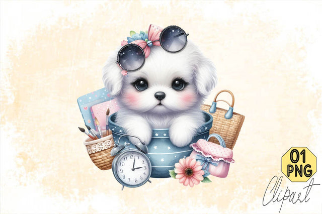 Dog Watercolor сlipart. Cute Puppies Sublimation SVGArt 