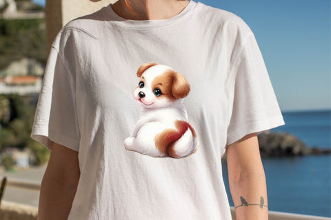 Dog Watercolor сlipart. Cute Puppies Sunflower Sublimation Clipart Bundle Sublimation SVGArt 