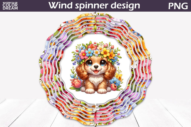 Dog Wind Spinner | Cocker Spaniel Wind Spinner Sublimation WatercolorColorDream 
