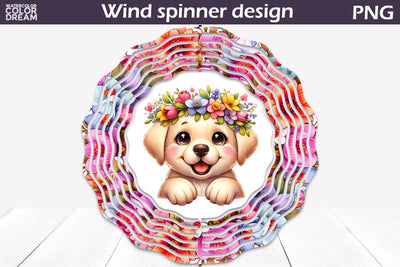 Dog Wind Spinner | Labrador Wind Spinner Sublimation WatercolorColorDream 