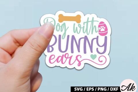 Dog with bunny ears SVG Stickers SVG akazaddesign 