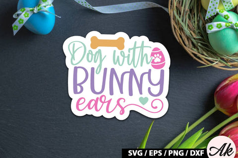 Dog with bunny ears SVG Stickers SVG akazaddesign 