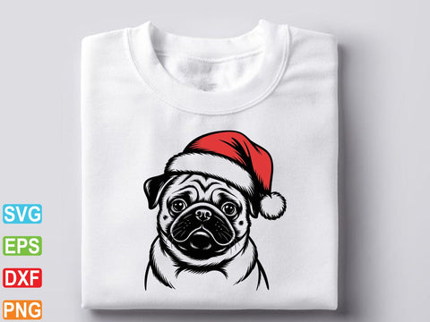 Dog With Santa Hat SVG, Christmas Dog Clipart SVG artprintfile 