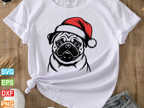 Dog With Santa Hat SVG, Christmas Dog Clipart SVG artprintfile 