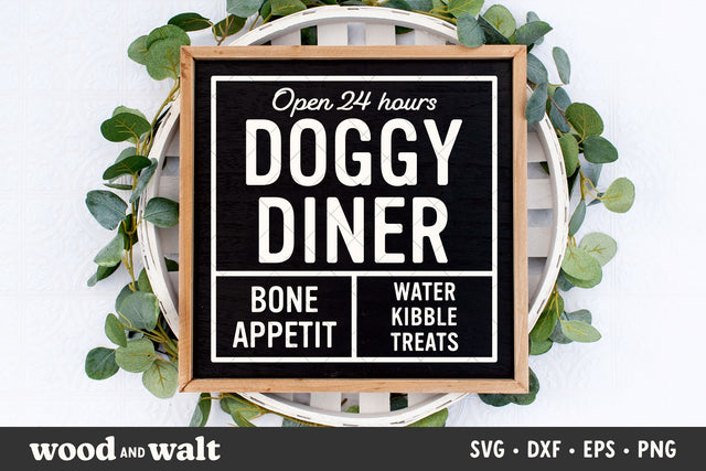 Doggy Diner SVG | Dog Sign SVG SVG Wood And Walt 