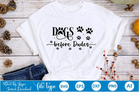 Dogs Before Dudes SVG Design, Dog Bandana Design, Dog SVG Cut File, SVGs,Quotes and Sayings,Food & Drink,On Sale, Print & Cut SVG DesignPlante 503 
