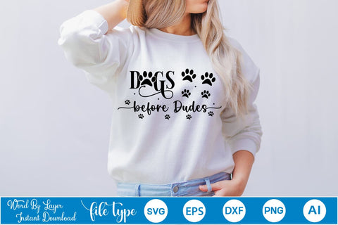 Dogs Before Dudes SVG Design, Dog Bandana Design, Dog SVG Cut File, SVGs,Quotes and Sayings,Food & Drink,On Sale, Print & Cut SVG DesignPlante 503 