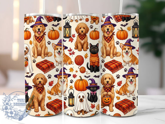 Dogs Cats Halloween 20oz Tumbler, Dogs Cats Halloween, Halloween Pets, Dog Tumbler, 20oz Tumbler, Cat Tumbler, Halloween Tumbler, Tumbler Wrap Sublimation ToriDesigns 