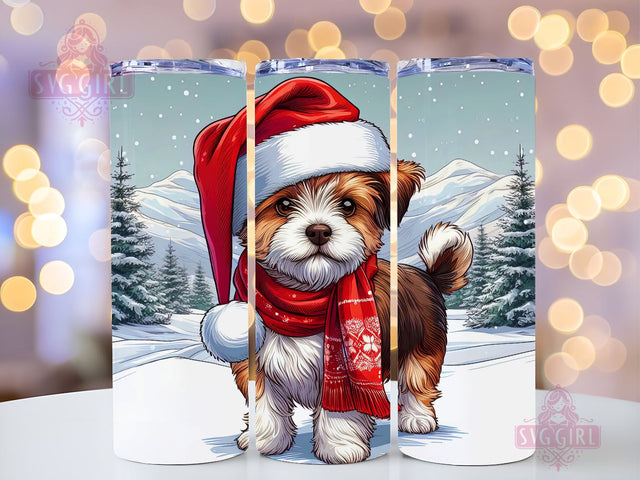 Dogs Christmas Tumbler Wrap Skinny 20oz Tumbler Sublimation, dogs gift tumbler, Christmas gift tumbler, holiday gift tumbler, Instant Digital Download Sublimation SvggirlplusArt 