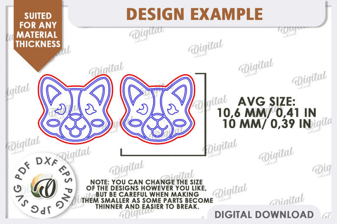 Dogs Earrings Laser Cut. Pets Earrings. Animals Earrings SVG SVG Evgenyia Guschina 