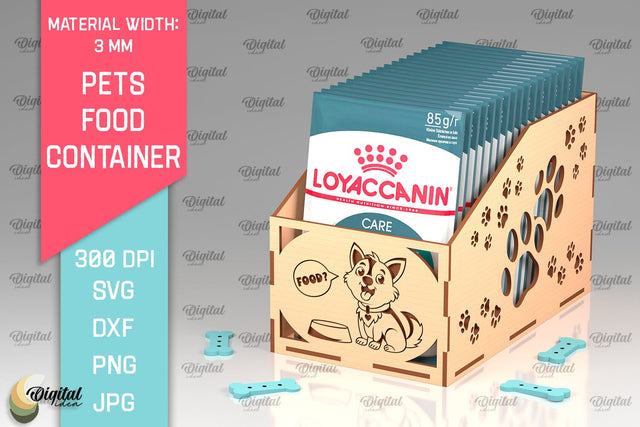 Dogs Food Container Laser Cut. Pets Food Box SVG SVG Evgenyia Guschina 
