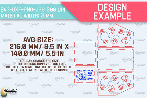 Dogs Food Container Laser Cut. Pets Food Box SVG SVG Evgenyia Guschina 