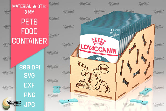 Dogs Food Container Laser Cut. Pets Food Box SVG SVG Evgenyia Guschina 