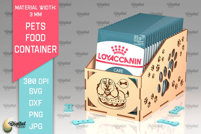 Dogs Food Container Laser Cut. Pets Food Box SVG SVG Evgenyia Guschina 