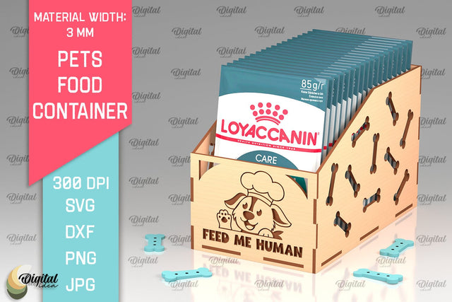 Dogs Food Container Laser Cut. Pets Food Box SVG SVG Evgenyia Guschina 