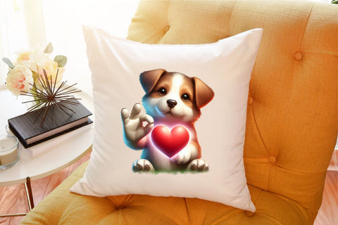 Dogs Giving Heart Hand Sign Sublimation Sublimation designartist 