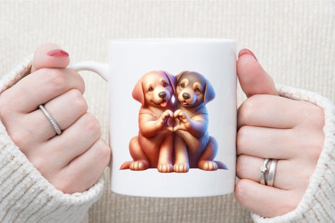 Dogs Giving Heart Hand Sign Sublimation Sublimation designartist 