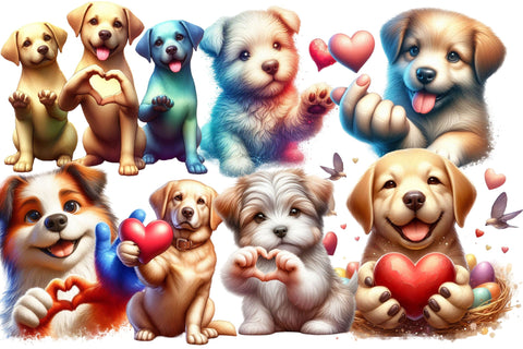 Dogs Giving Heart Hand Sign Sublimation Sublimation designartist 