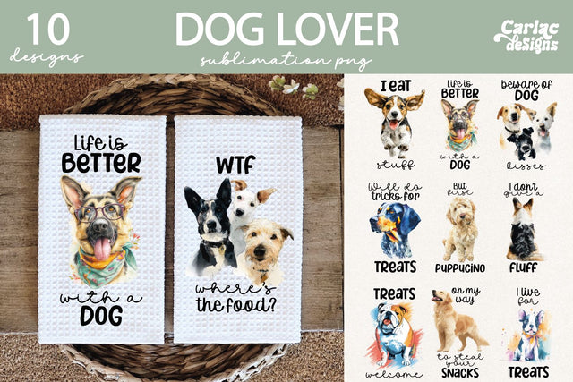 Dogs Kitchen Towel Sublimation Bundle Sublimation Carla C Designs 