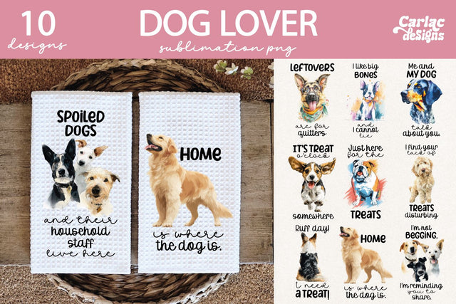Dogs Kitchen Towel Sublimation Bundle SVG Carla C Designs 