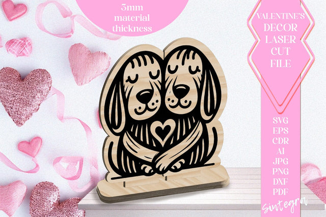 Dogs Love Valentine Ornament Laser Cut SVG v1 SVG Sintegra 