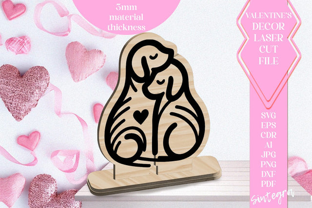 Dogs Love Valentine Ornament Laser Cut SVG v6 SVG Sintegra 