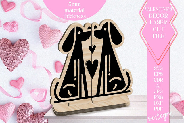 Dogs Love Valentine Ornament Laser Cut SVG v7 SVG Sintegra 