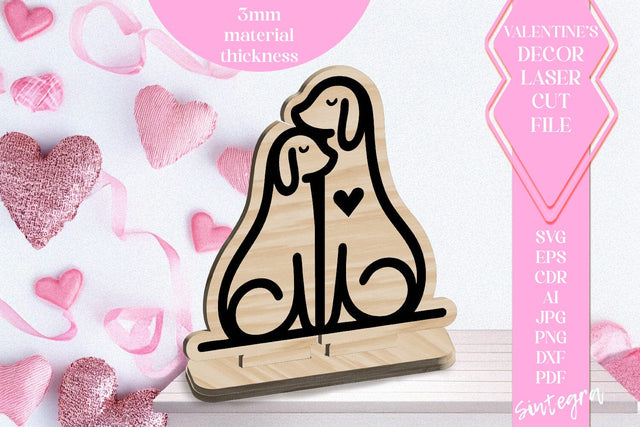 Dogs Love Valentine Ornament Laser Cut SVG v8 SVG Sintegra 