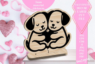 Dogs Love Valentine Ornament Laser Cut SVG v9 SVG Sintegra 