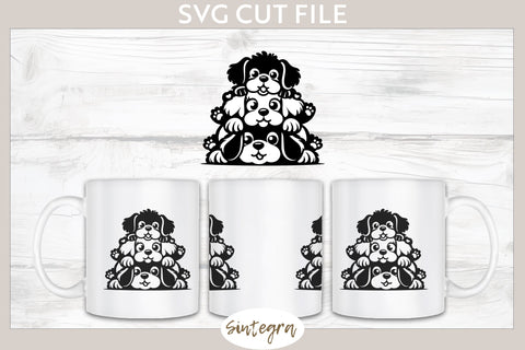 Dogs Pile v2 SVG Cut File SVG Sintegra 