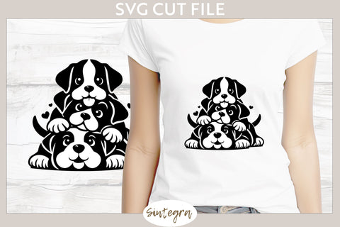 Dogs Pile v3 SVG Cut File SVG Sintegra 