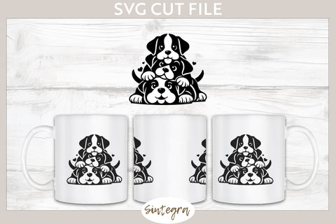 Dogs Pile v3 SVG Cut File SVG Sintegra 