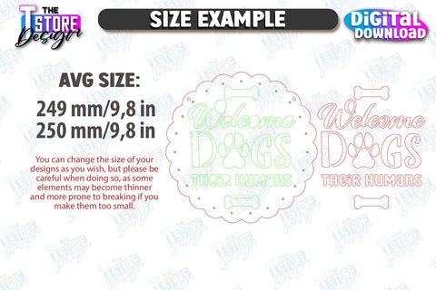 Dogs Welcome People Tolerated Signs Bundle | Door Signs Laser Cut | Welcome Signs | Pets | CNC Files SVG The T Store Design 