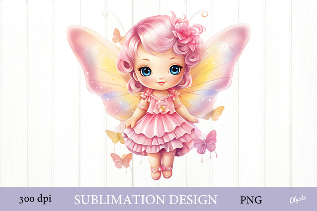 Doll Clipart PNG. Watercolor Fairy Sublimation Sublimation Olga Terlyanskaya 