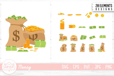 Dollar Money Clipart Bundle SVG dapiyupi store 
