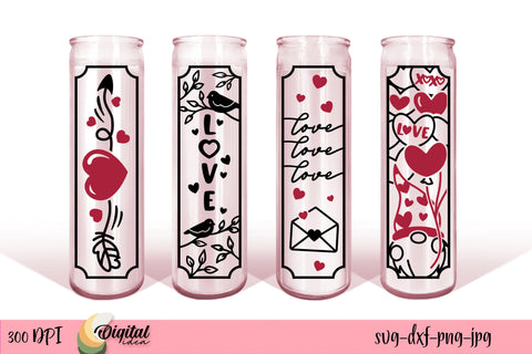 Dollar Tree Candle SVG Bundle. Valentine's Day SVG SVG Evgenyia Guschina 