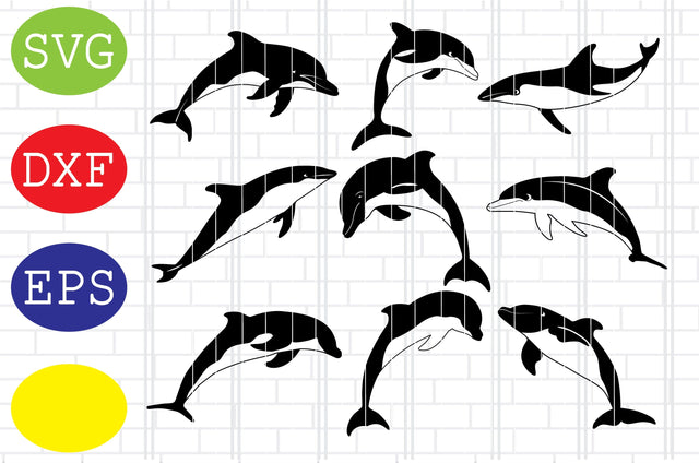 Dolphin Clipart, Dolphin Silhouette, Sea Animal Svg, Jpg, Eps, Dxf Files SVG DigitalSvgFiles 