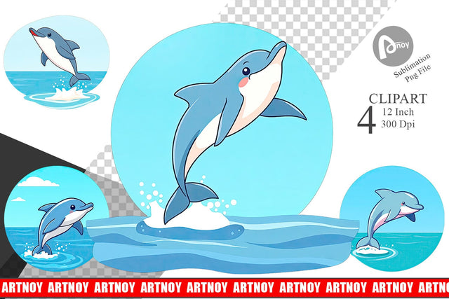 Dolphin Clipart Sublimation artnoy 