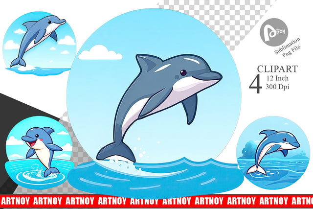 Dolphin Clipart Sublimation artnoy 