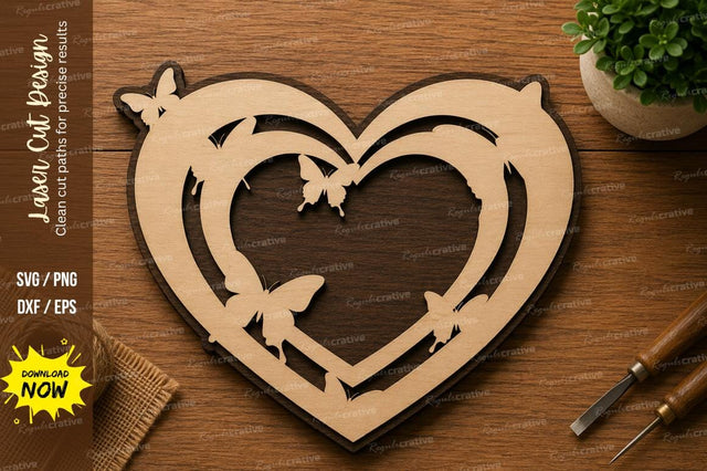 Dolphin Heart Laser Cut SVG Design SVG Regulrcrative 