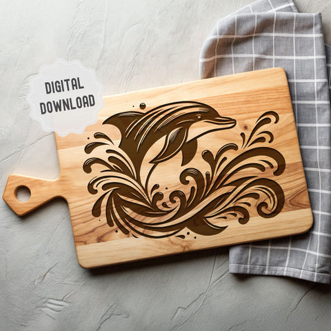 Dolphin in Waves SVG DXF PNG JPG SVG CraftySVGStudio 