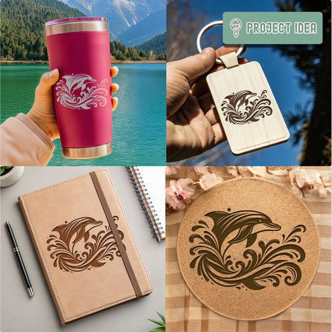 Dolphin in Waves SVG DXF PNG JPG SVG CraftySVGStudio 