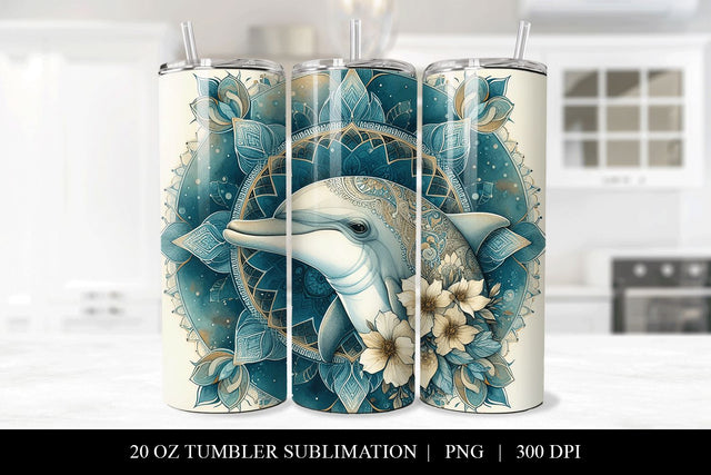Dolphin Mandala Tumbler Sublimation Design Sublimation BijouBay 